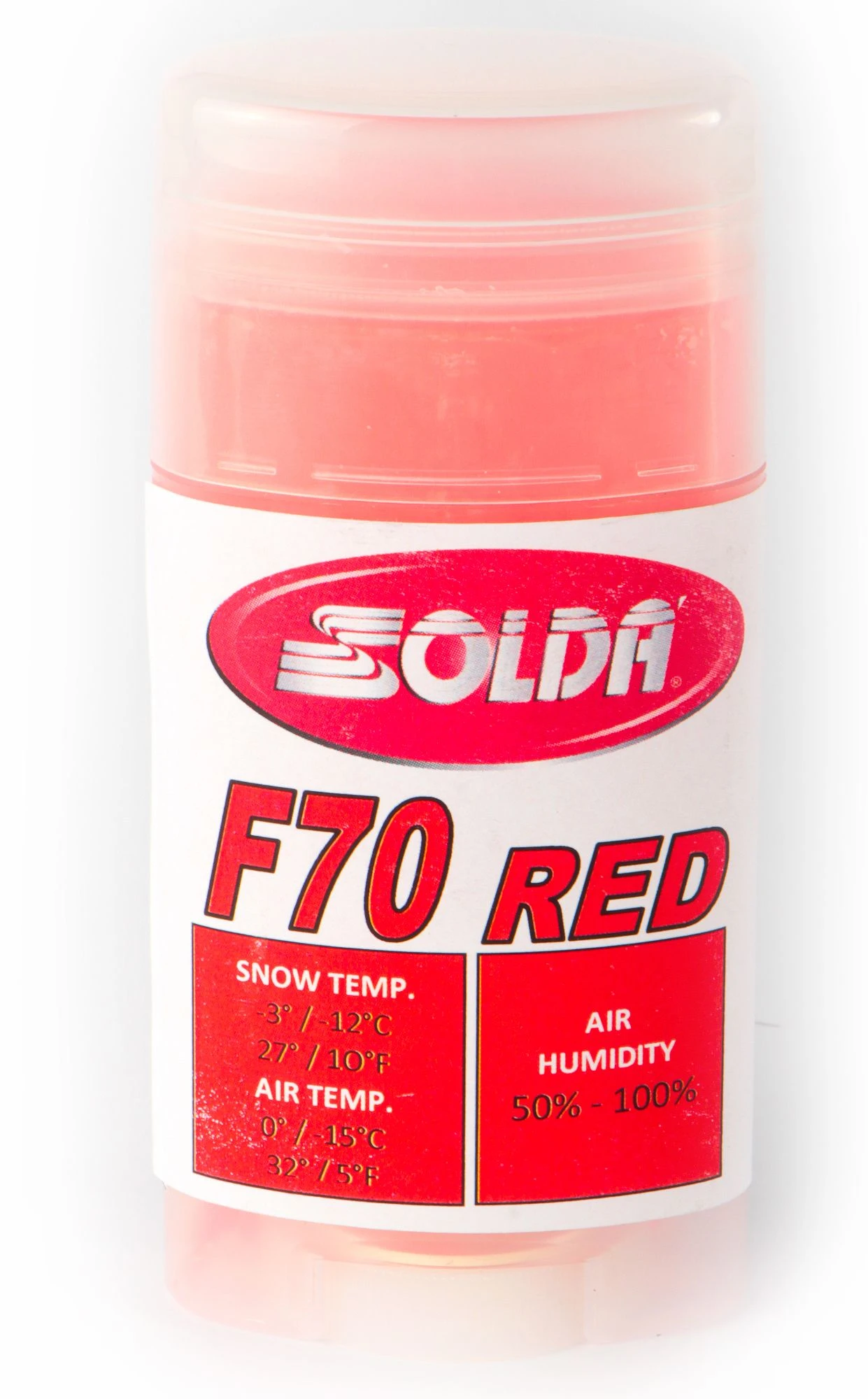 Solda F70 Hyper Fluor Glide Wax Red 0...-15°C, 35g 3 Solda F70 Hyper Fluor Glide Wax Red 0...-15°C, 35g