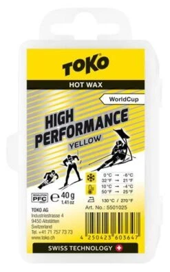 TOKO High Performance Hot Wax Yellow +10°...-4°C, 40g