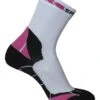 Spring Gradual Compression Short Socks, White/Pink