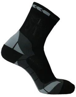 Spring Gradual Compression Short Socks, Black/Grey