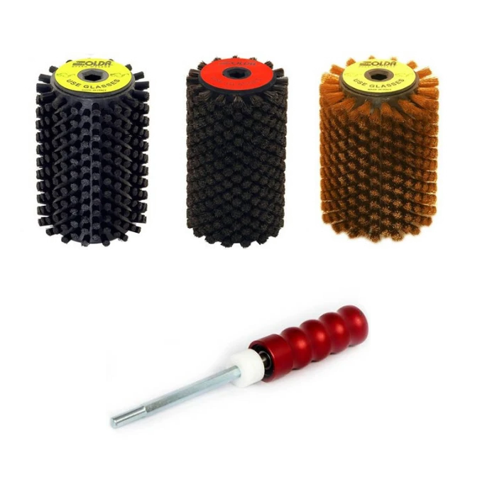 Solda Rotobrush Set (Handle+Brass, Nylon & Horsehair) 100mm 3 Solda Rotobrush Set (Handle+Brass, Nylon & Horsehair) 100mm